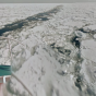 street view that drift ice is visible from Abashiri Bay icebreaker ship